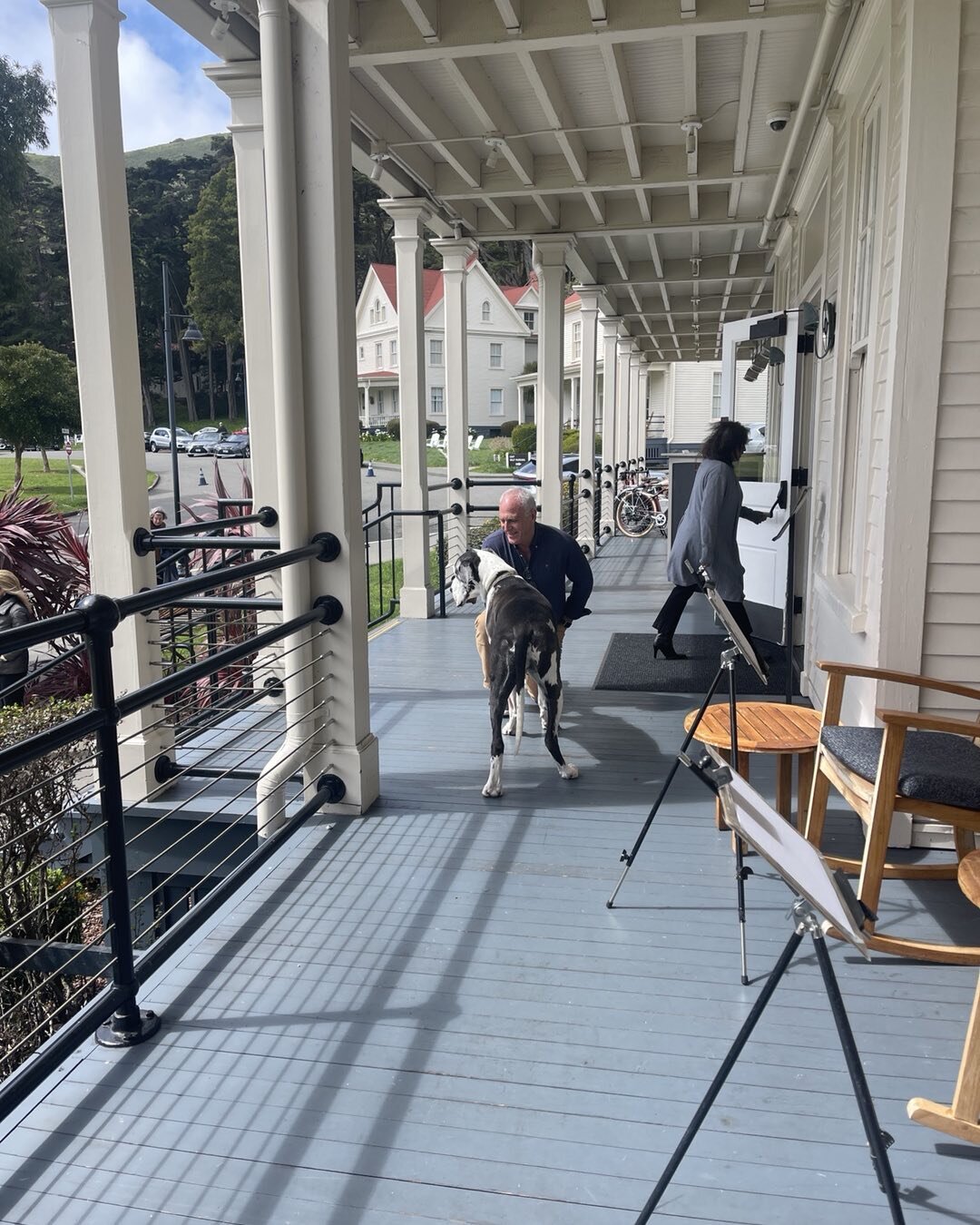 Three weeks ago, I thought I was going to have to put Farley down. He was quite ill. Yesterday, as I was setting up for my Watercolor class at Cavallo Point, I started to tear up as I watched this man get down on his knee and pet Farley. Farley bring