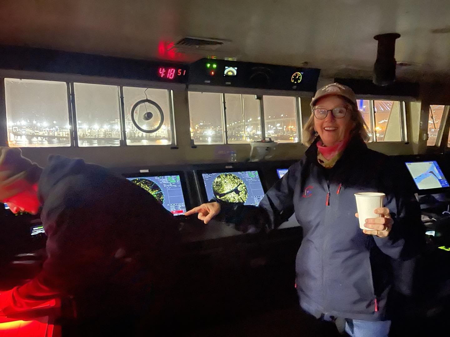 A few weeks ago, I had the most interesting experience, I was a passenger aboard a container ship from California heading to Hawaii. Here I am up on the bridge, and I&rsquo;m already telling them how to run things. #containership #vacation #tripofali