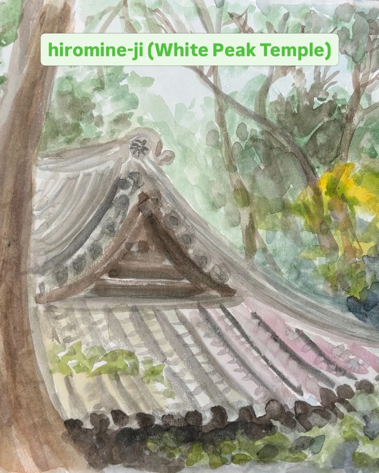 This is one of the paintings I did during my visit to Japan.😇 #japan #temple #watercolor #pleinairpainting