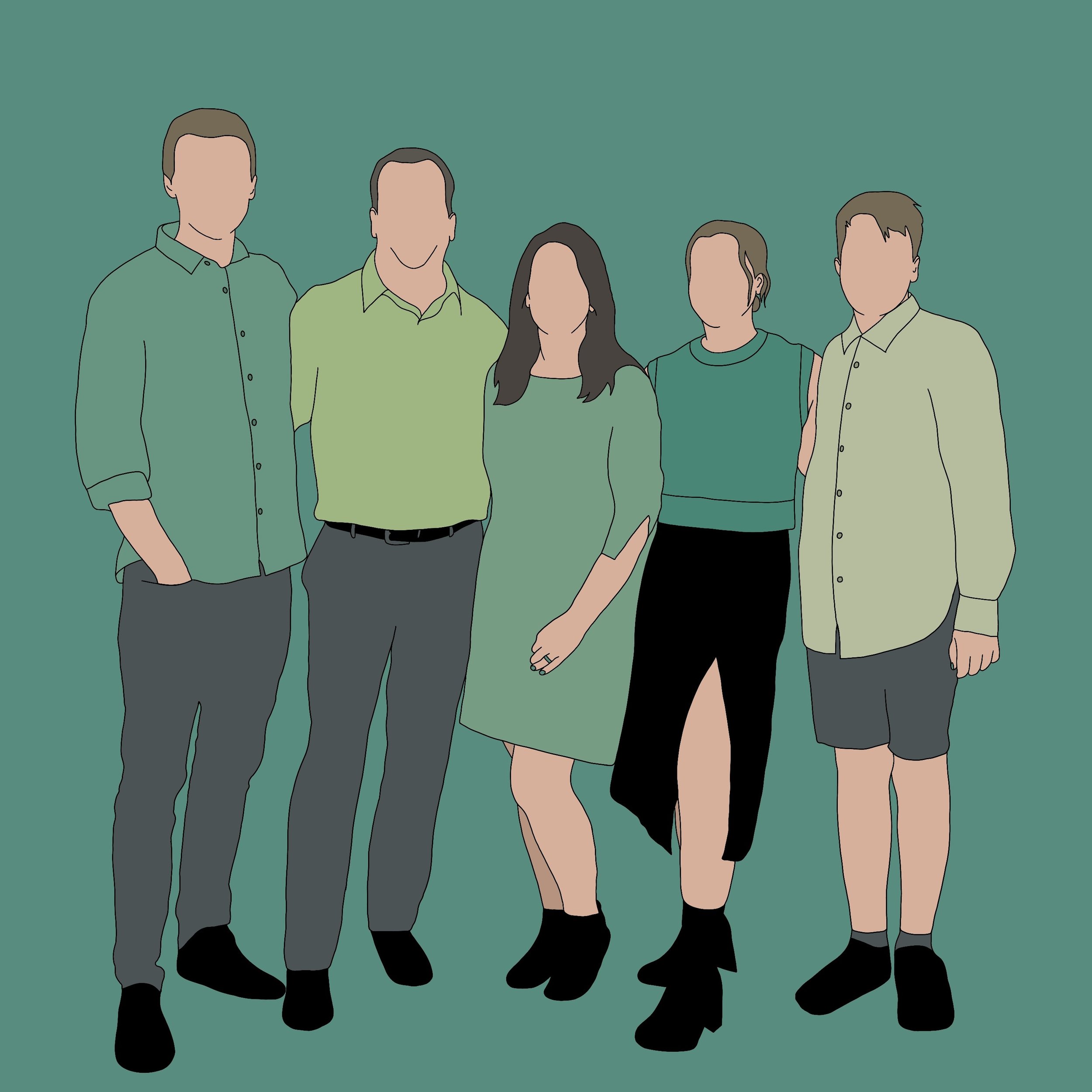 Drew my fam jam to later create a 1000 piece puzzle out of