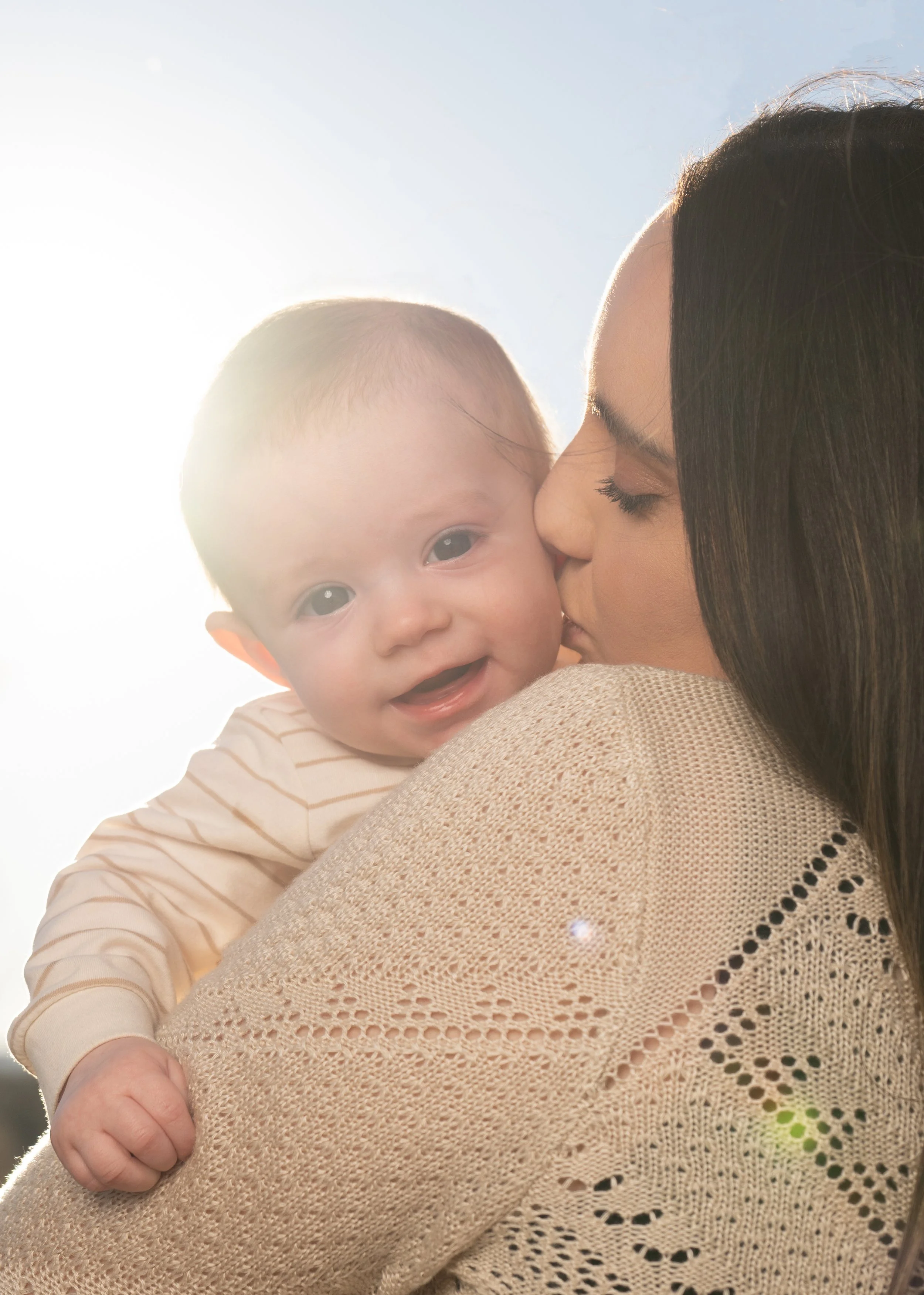 Natural light sun burst baby pics