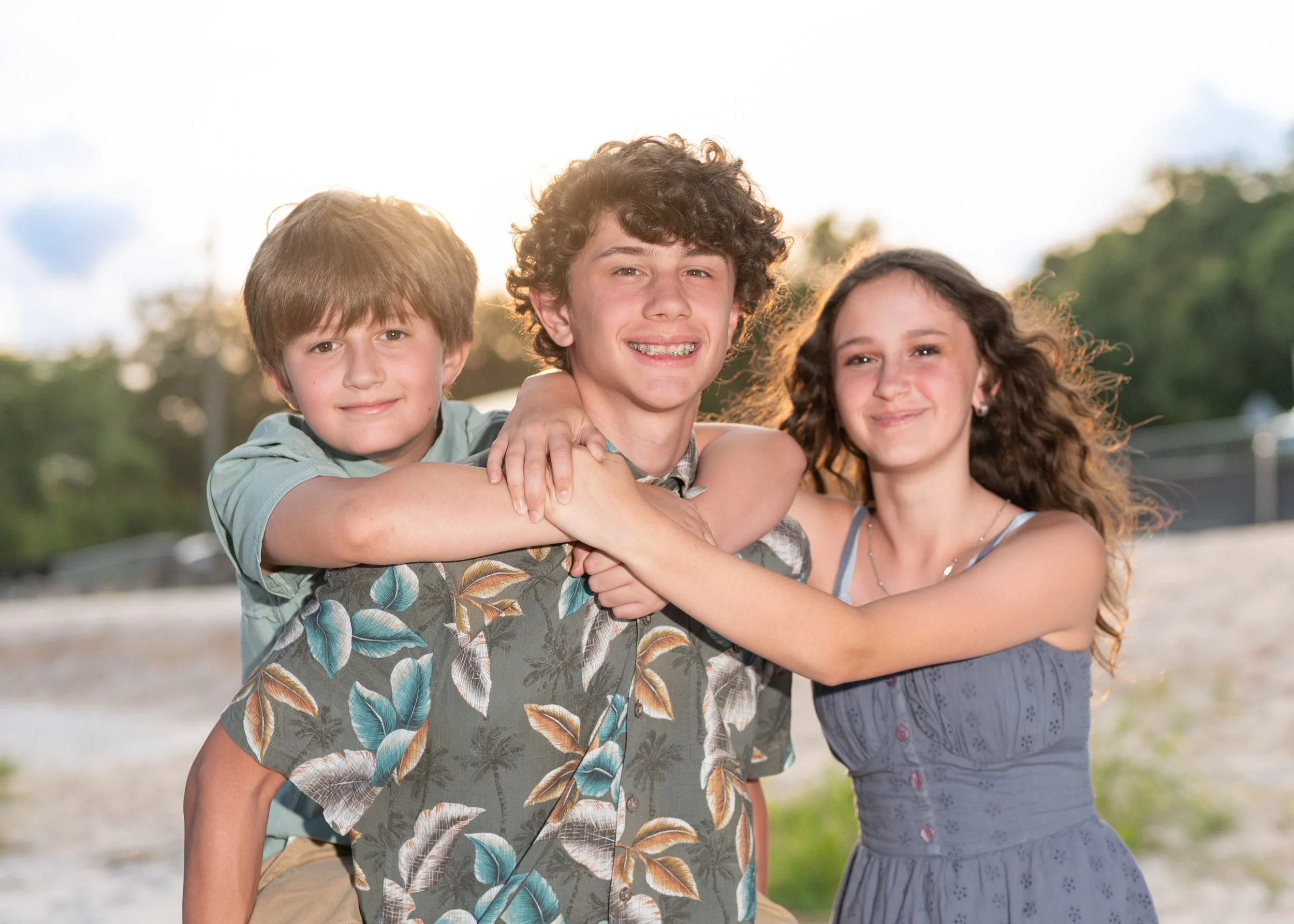 Sunset sibling photos