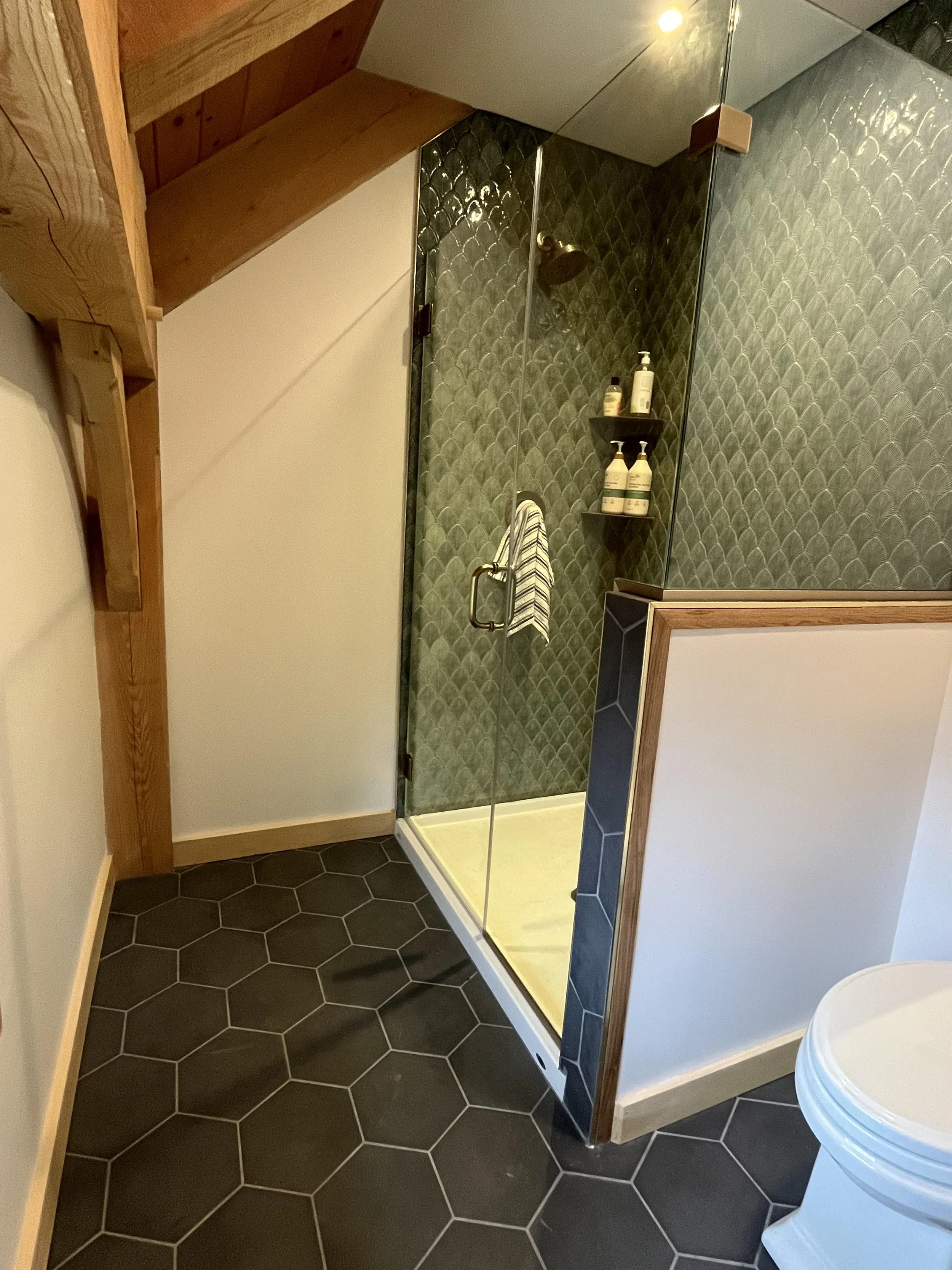 Art Deco glass shower surround