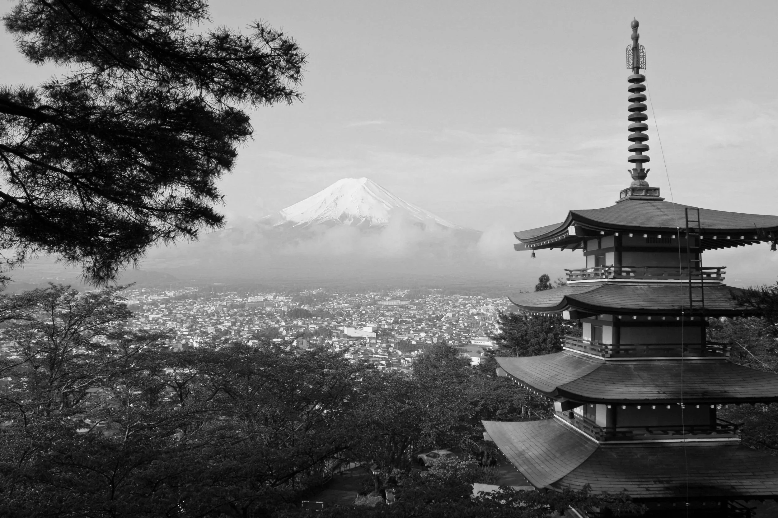 A picture of Japan with Mount Fuji