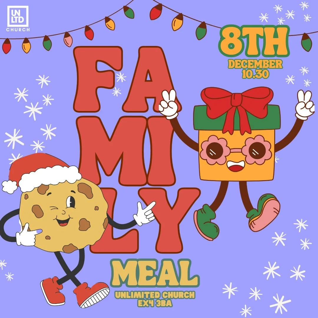 🎄🍽️ This Week at UNLTD! 🍽️🎄

We&rsquo;re doing something a little different this Sunday &ndash; no usual service, but instead, we&rsquo;re coming together for a Family Christmas Meal with American pancakes, gingerbread house building, and fun Chr