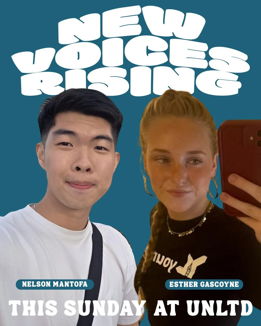 Who's joining us this Sunday? 🙌

We're so excited for the next New Voices Rising talks with Nelson and Esther!

Come expectant. Come as you are. Bring a friend.

📍 Unlimited Church Exeter
🕙 Breakfast from 10am
🕥 Service starts at 10:30am

We'd lo