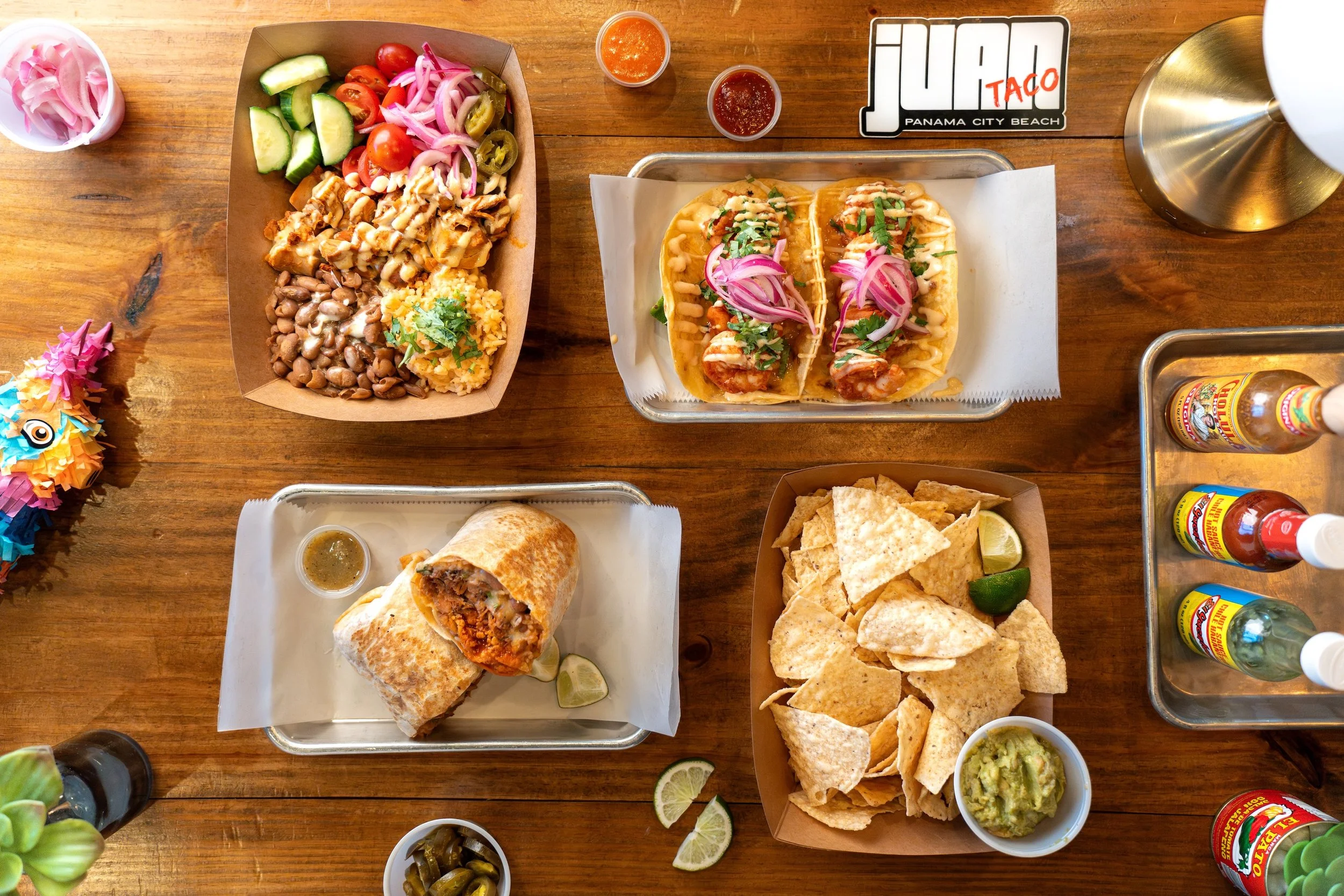 Juan Taco Serves up the best Tacos and Margaritas in Panama City Beach, Florida. Juan Taco has the best Nachos and Burritos in Bay County. Juan Taco has the best Home made Margaritas in Bay County. 