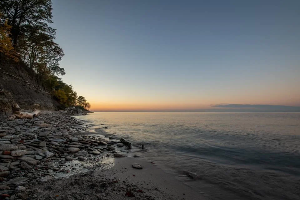 Lake Erie beach at Sunset