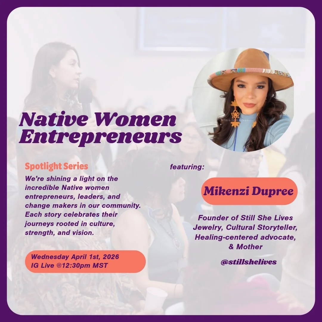 There is power in our stories, our businesses, and our voices 💜

Join us as we spotlight Mikenzi Dupree, sharing her journey rooted in culture, healing, and entrepreneurship.

🗓️ April 1st, 2026 | 12:30 PM MST

#NativeWomenLead #spotlightseries #Co