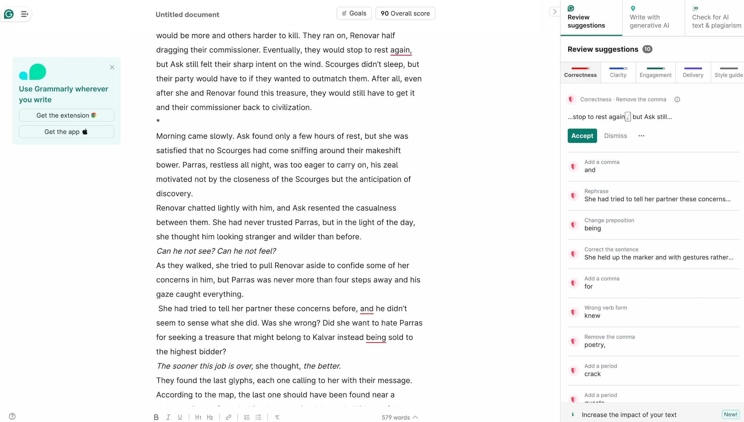 A screenshot of Grammarly's workshop