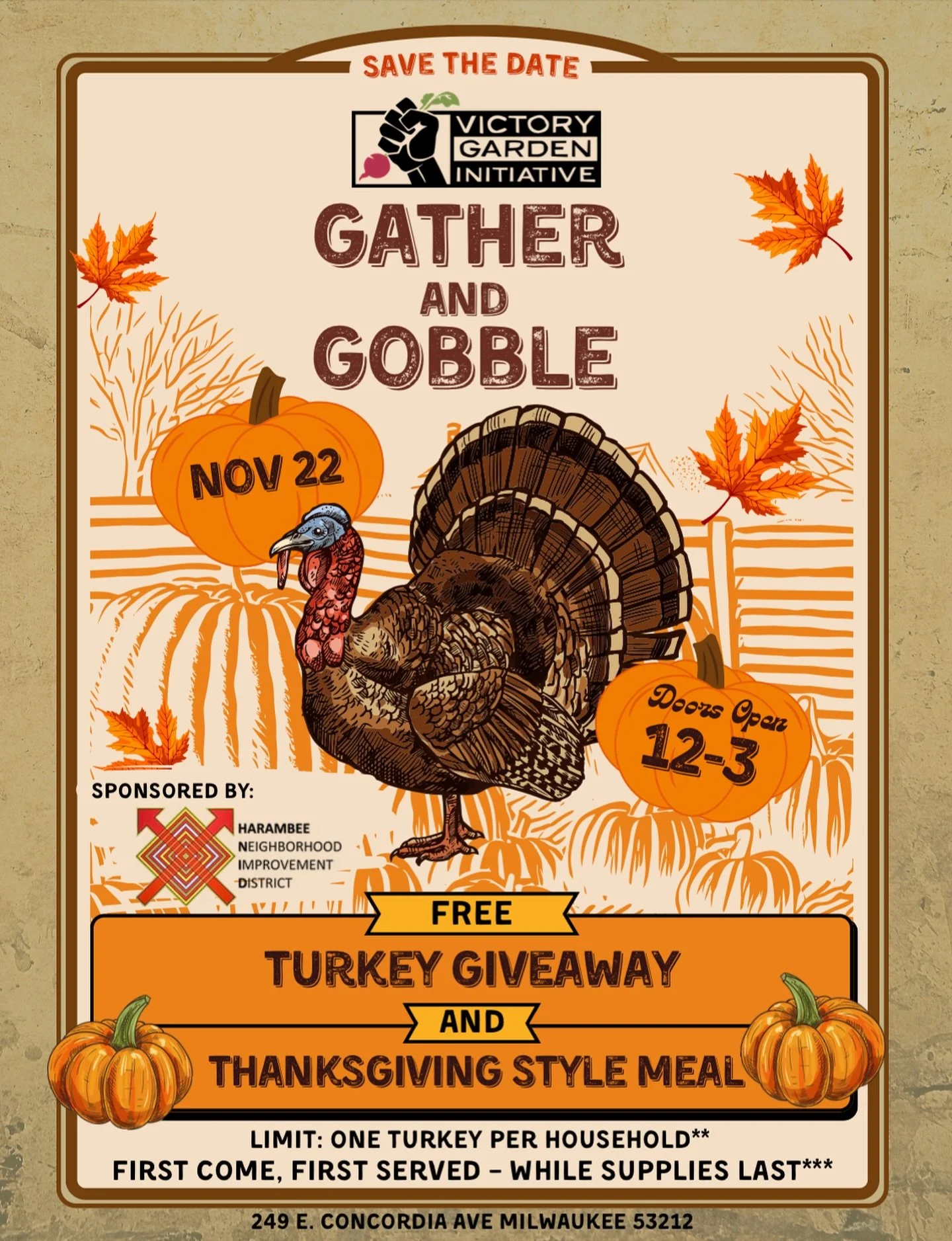 We&rsquo;re so excited to share that Gather &amp; Gobble is back for its second year! 🦃 Huge thanks to our amazing sponsor, @harambee.mke ❤️

This event celebrates neighbors caring for neighbors. With the food share pause, our community&rsquo;s gene