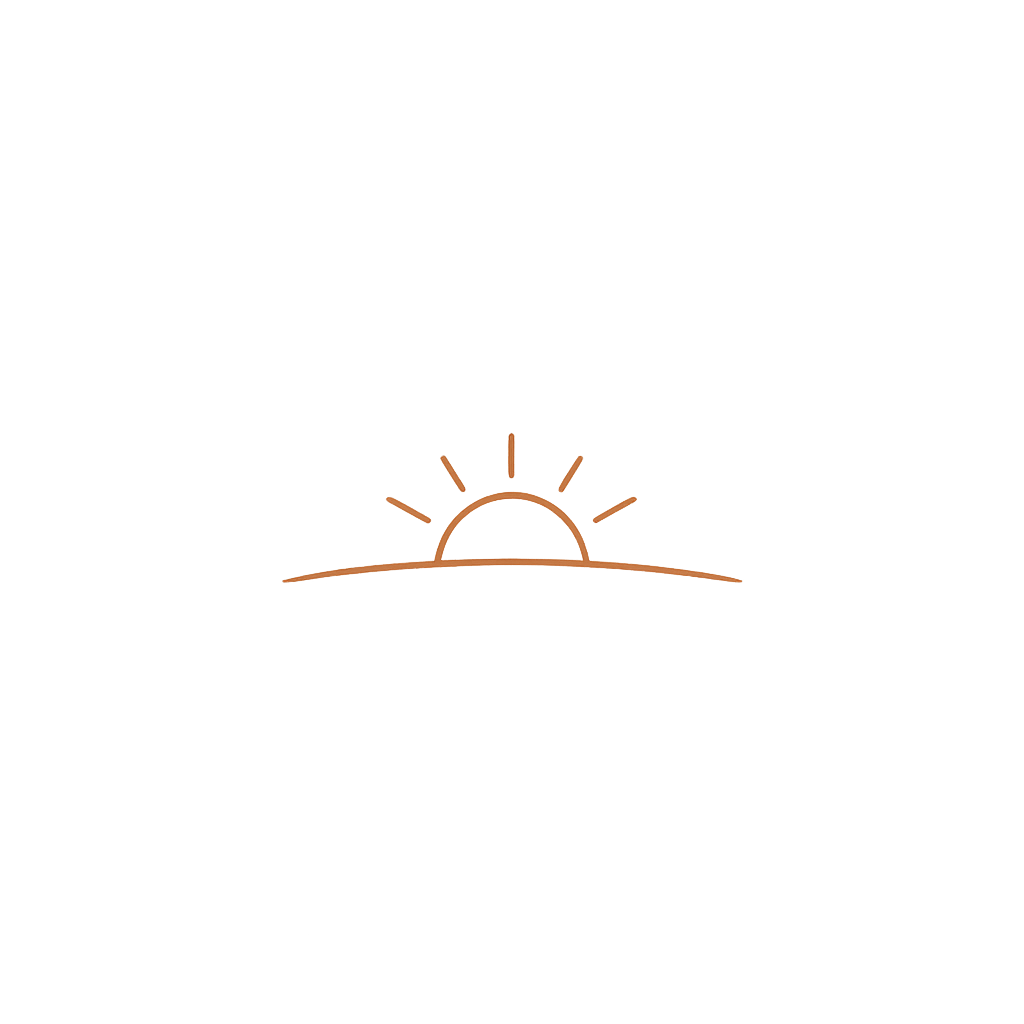 Black illustrated map of the United States with a sunrise icon over the central region.