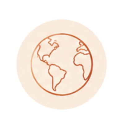 Outline drawing of the Earth showing continents on a white background.