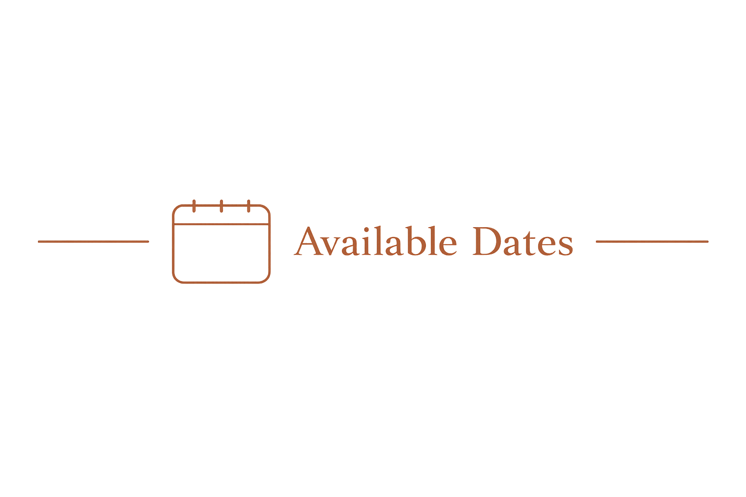 A graphic with a blurry background displays a calendar icon and the text 'Available Dates' in a warm, glowing font.