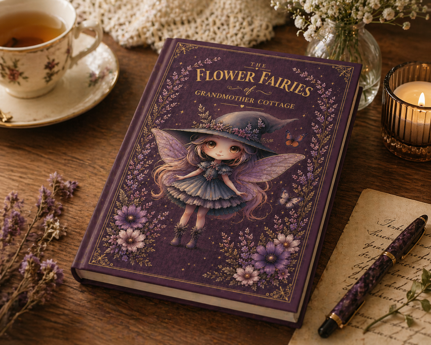 Flower Fairies of Grandmother Cottage | Premium Hardcover Journal | Fairy Cottage Notebook