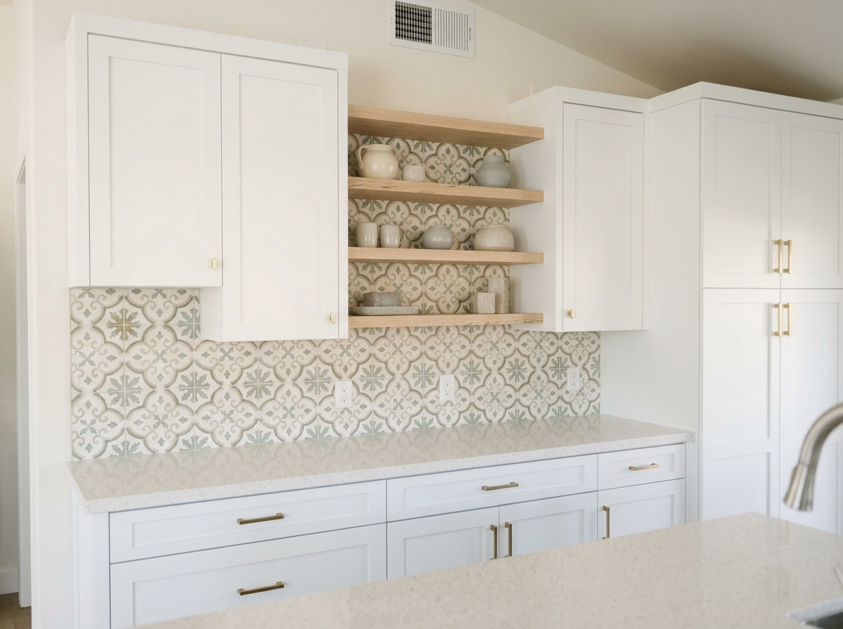 Kitchen Remodel in Atascadero CA. All new built in Cabinets and floating shelves.