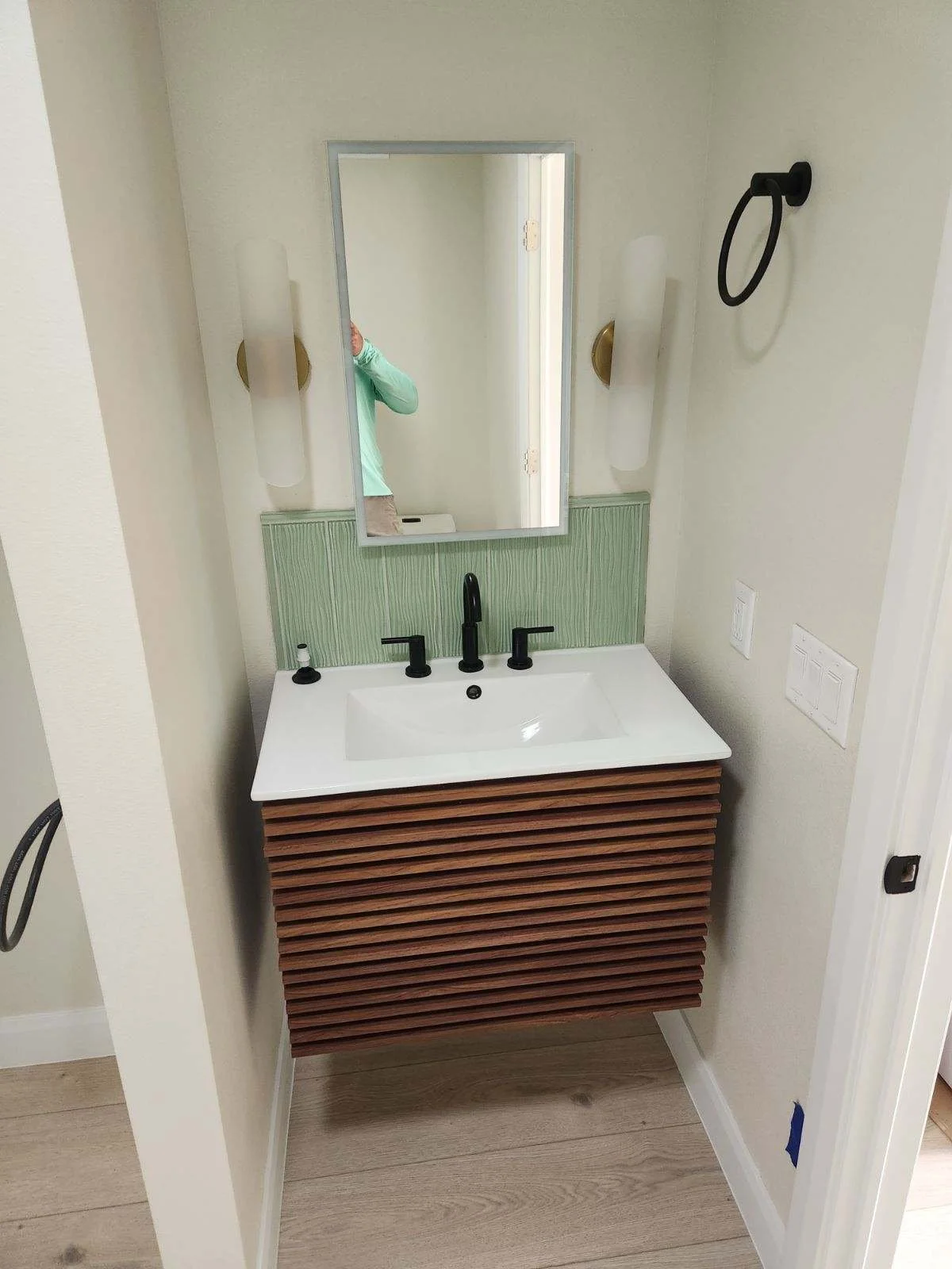 Custom Bathroom floating vanity in San Luis Obispo County