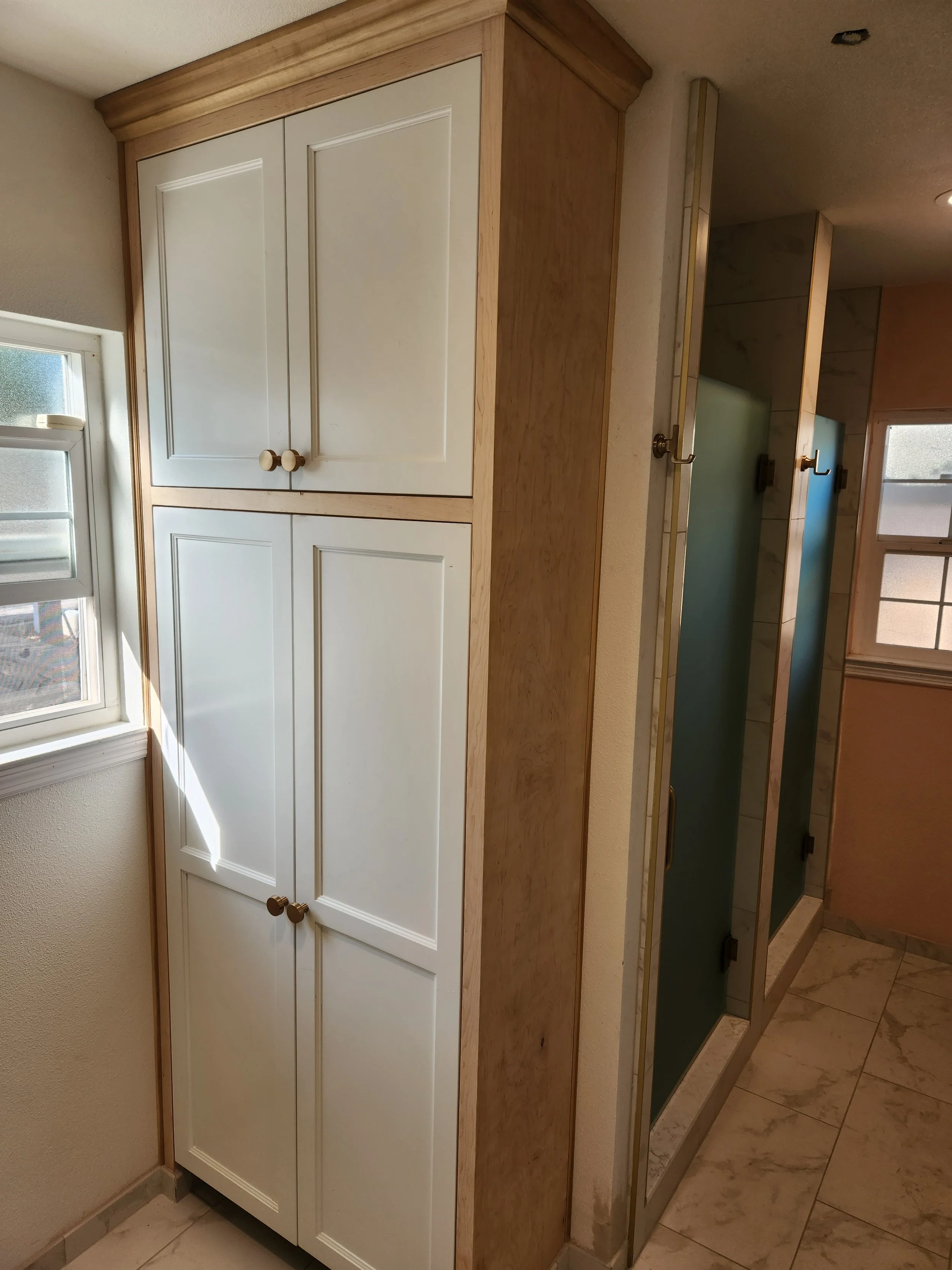 Custom Bathroom storage cabinets San Luis Obispo ca