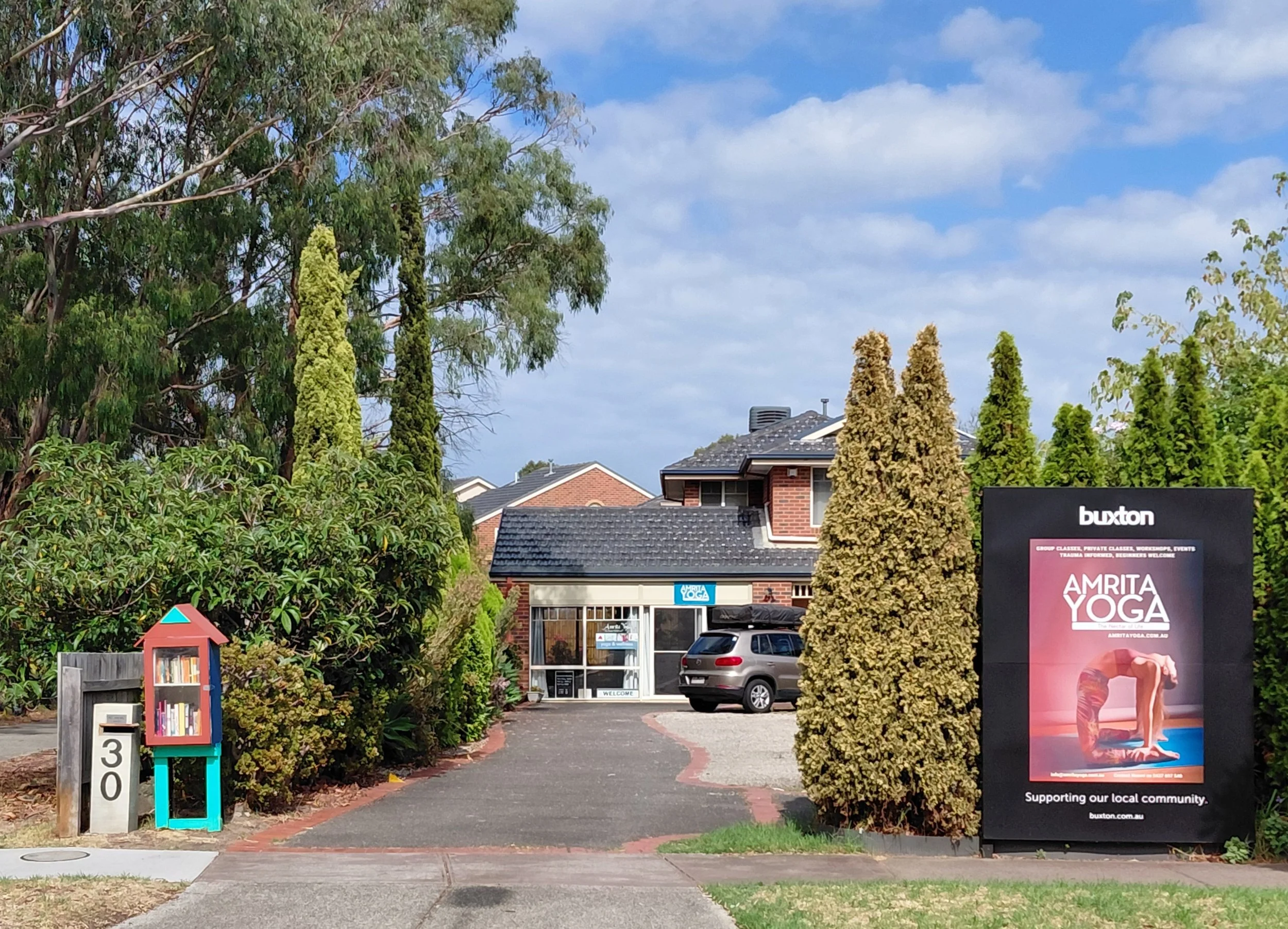 Amrita-Yoga-Studio-Front-View-Driveway-Sign