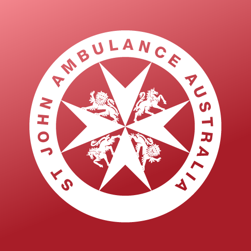 Red square logo with white circle, inside is the eight-pointed cross and four white lions