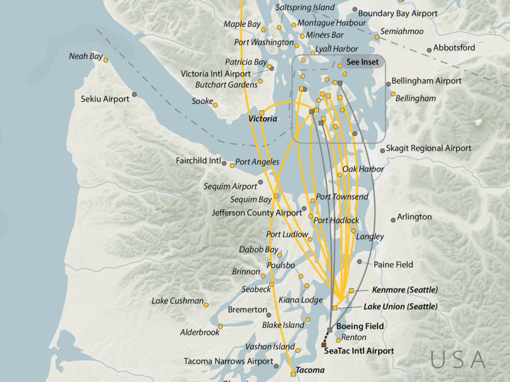 Kenmore Air Route Map