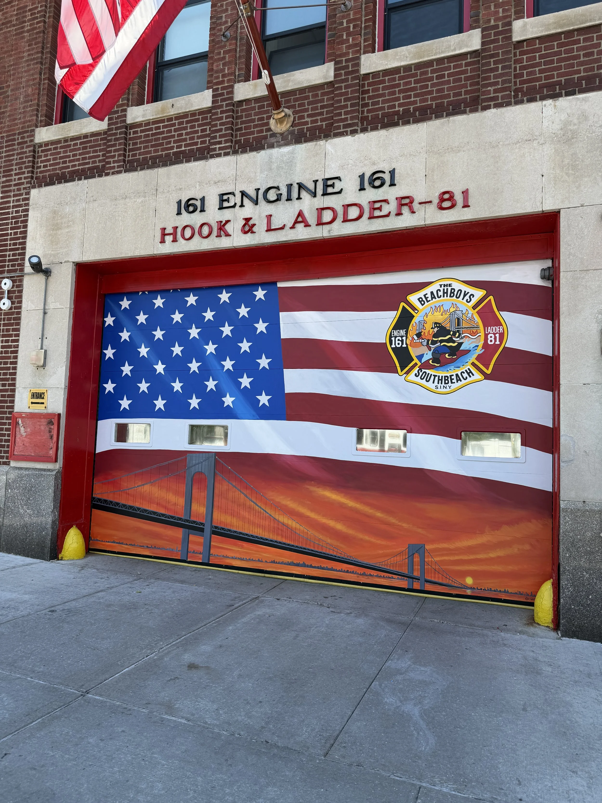 Engine 161 Firehouse Door Mural - Staten Island NY
