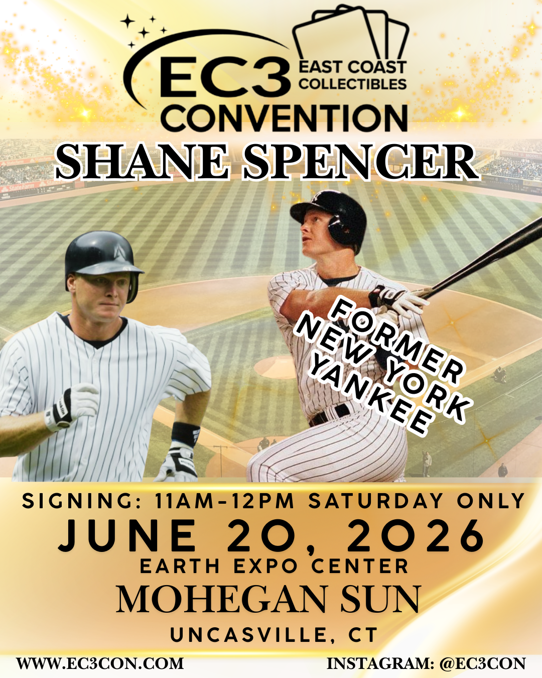 MLB, New york yankee, card show, signing, mohegan sun, ct event, june 20 21, 2026
