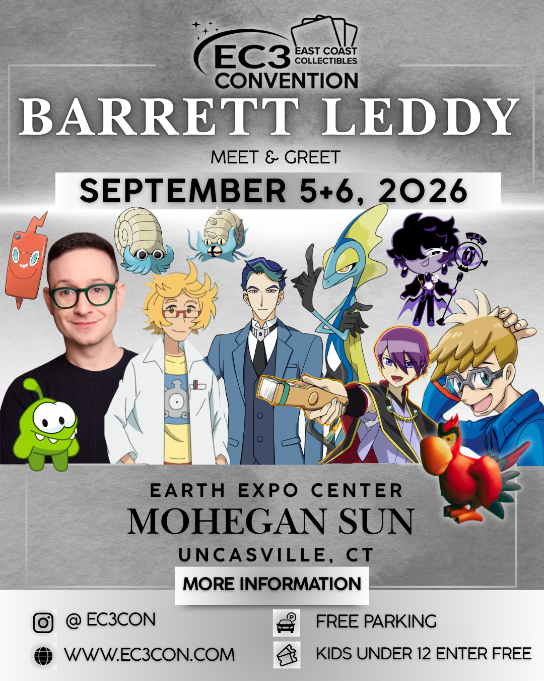 Barrett Leddy, pokemon, one piece
