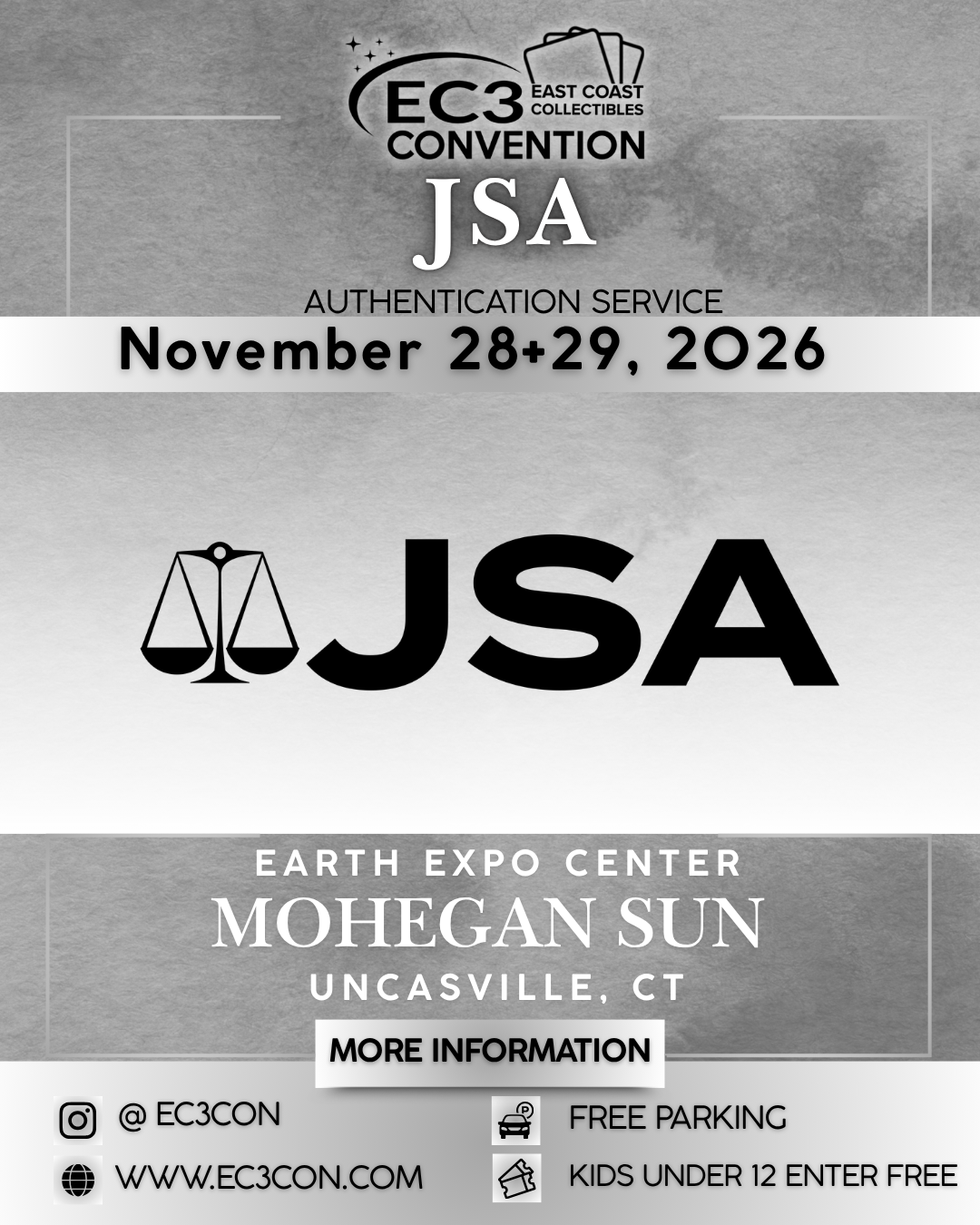 JSA, Card Show, Mohegan Sun CT, November 28 and 29, 2026