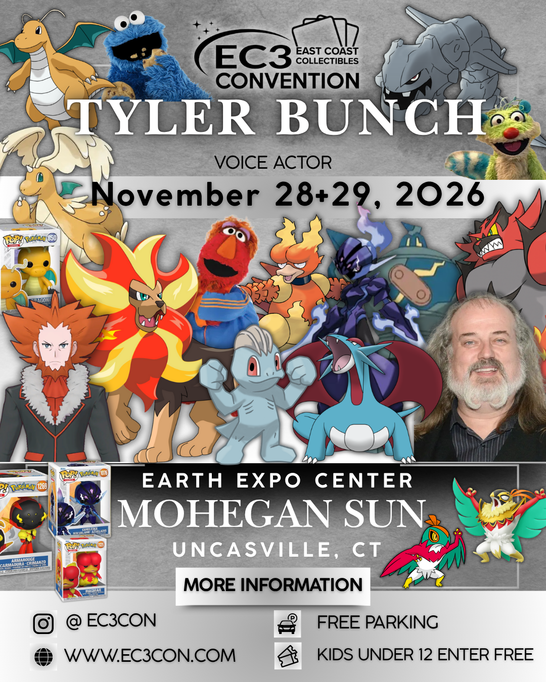 Tyler Bunch, Mohegan Sun, Pokemon Voice Actor