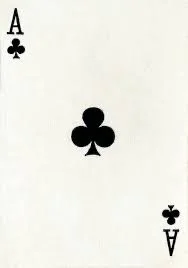Ace of clubs playing card.