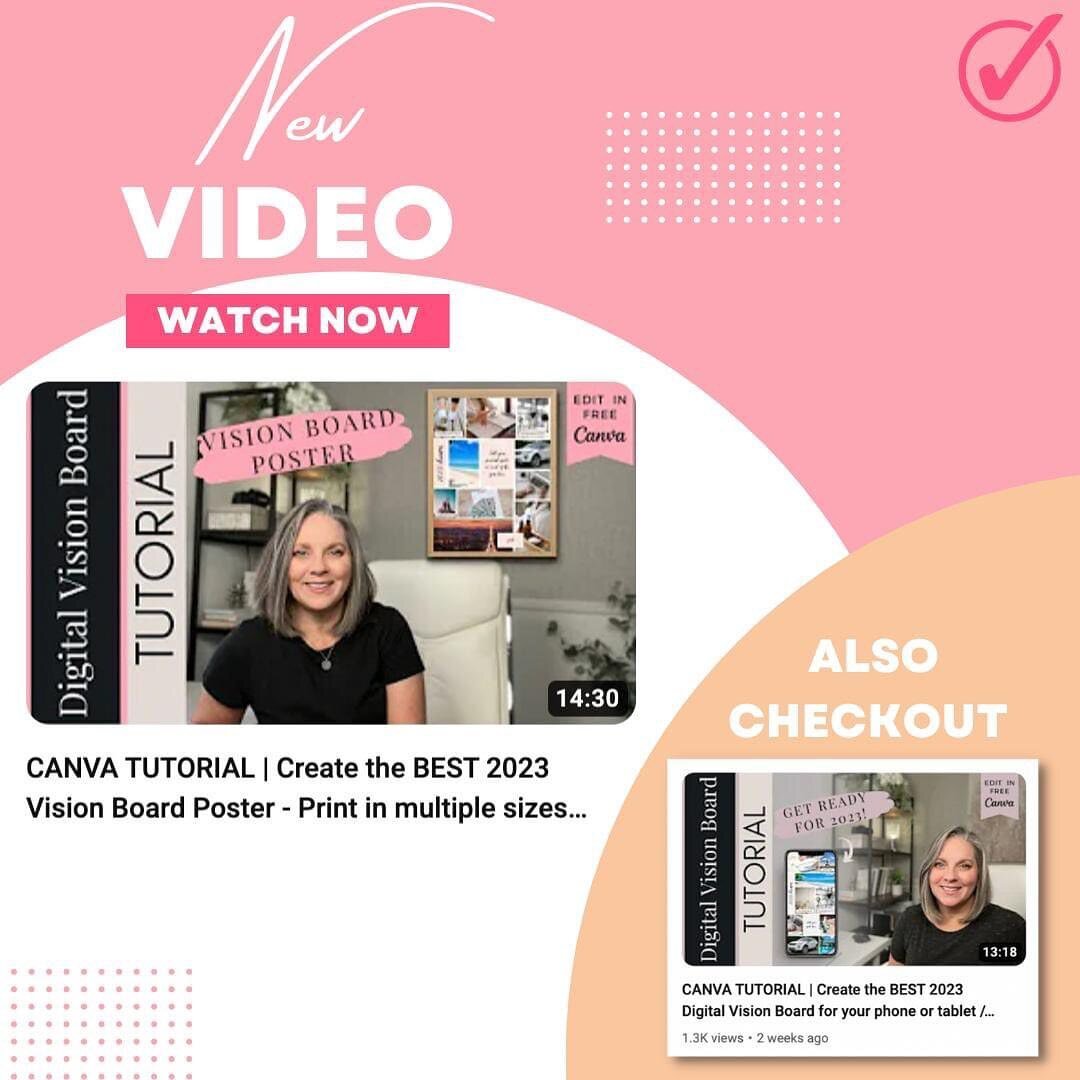 Sharing the link for the Vision Board Poster tutorial in my bio.  Had a lot of fun making both of these vision board tutorial videos and excited to kick off 2023 with a clear focus on the new year!