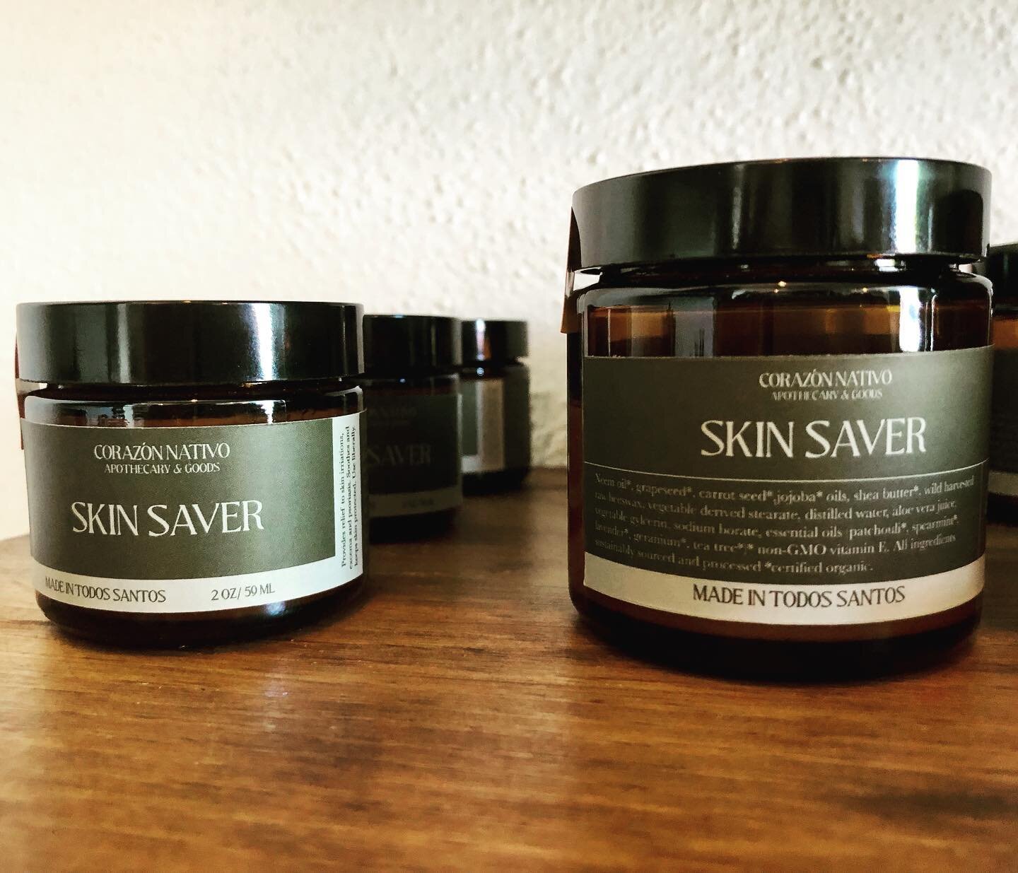 **more new products** you asked for it so we brought it back! Reformulated to be organic, our famous neem cream is back as Skin Saver! Great for eczema, psoriasis, or any skin irritation. We have customers who swear by this and have been using it for