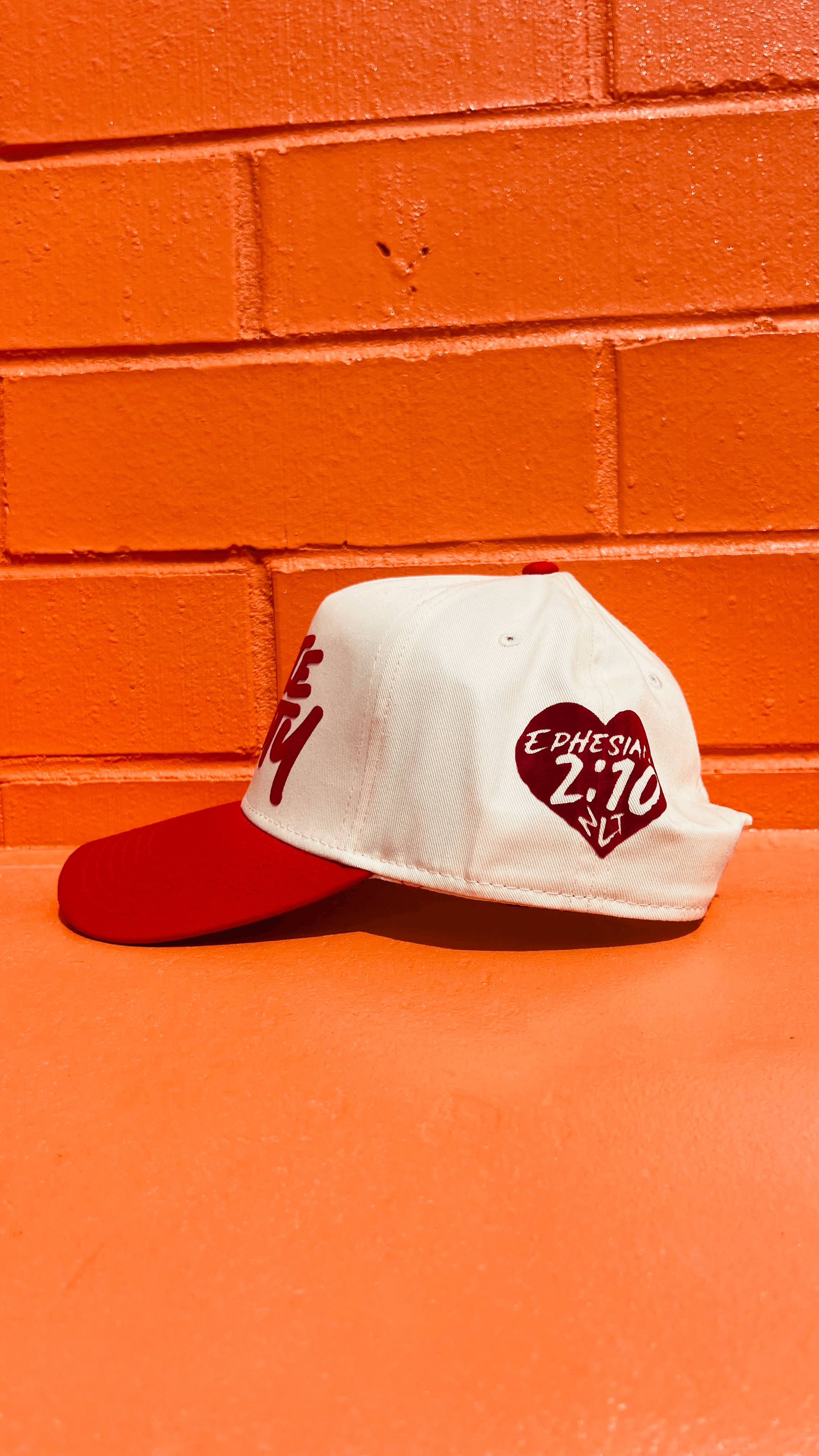 Red And Cream Baseball Cap