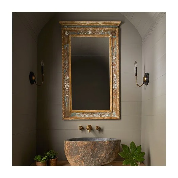 Drenched Powder Room in Taupe