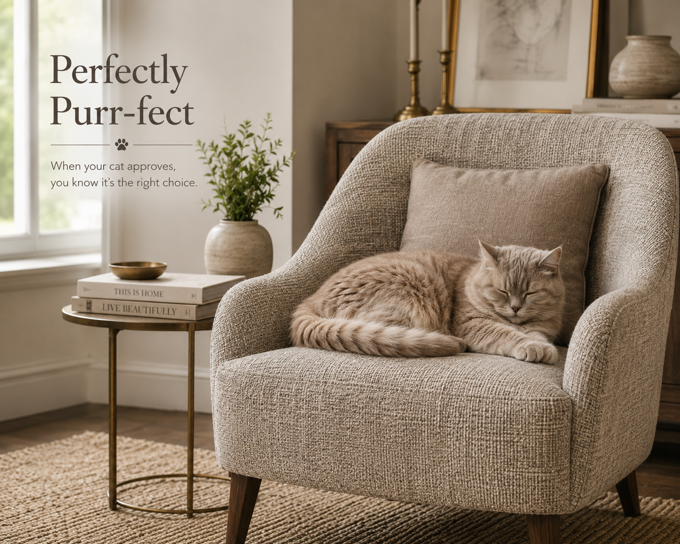 Cat on Arm Chair, Upholstery