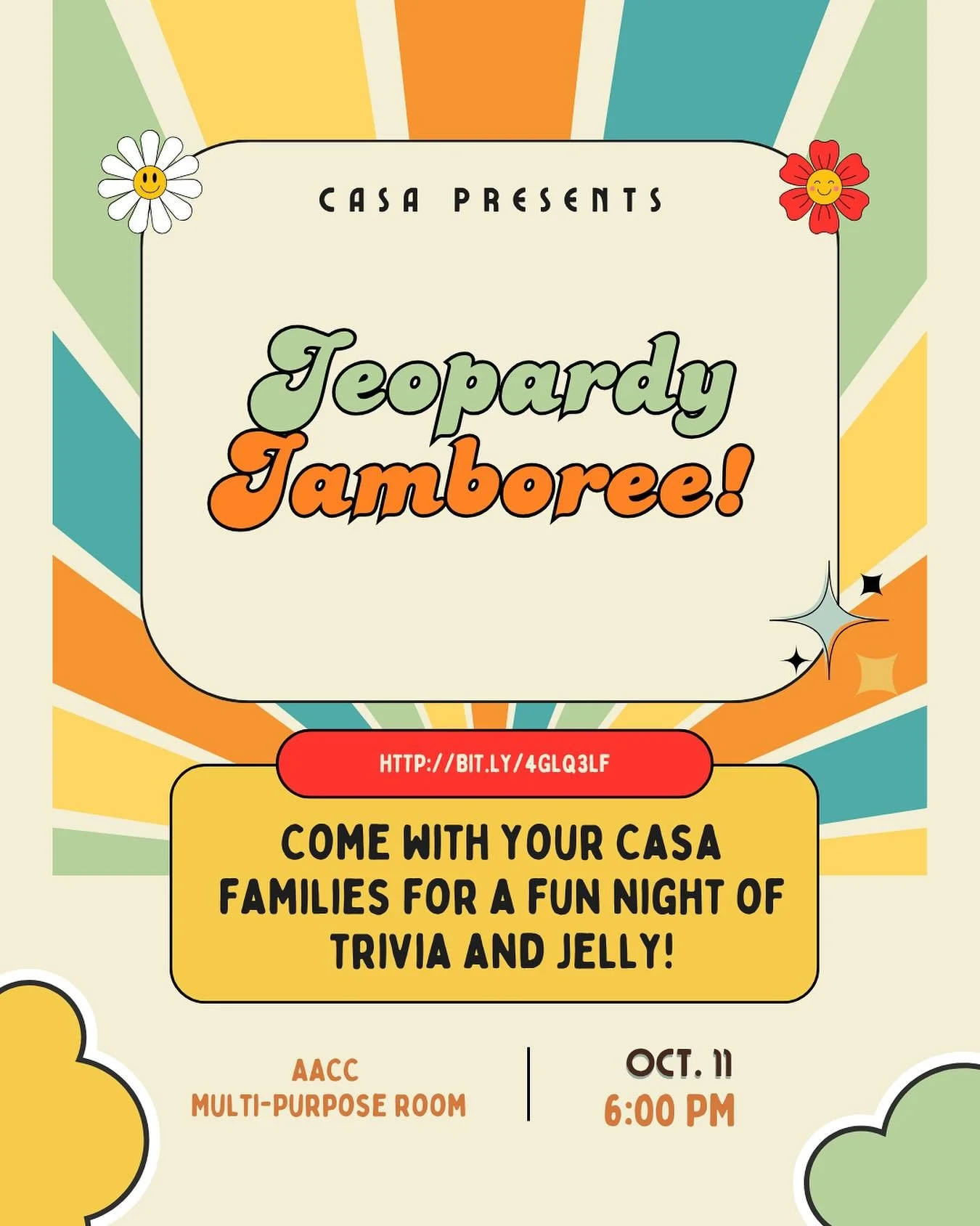 HI CASA! Whether you&rsquo;re a newbie or a returning member, we&rsquo;re your Political Chairs, Dorothy and Justin. We&rsquo;re so excited to see all of you at our Political kickoff event, JEOPARDY JAMBOREE, happening October 11th, 6 pm @ the AACC M