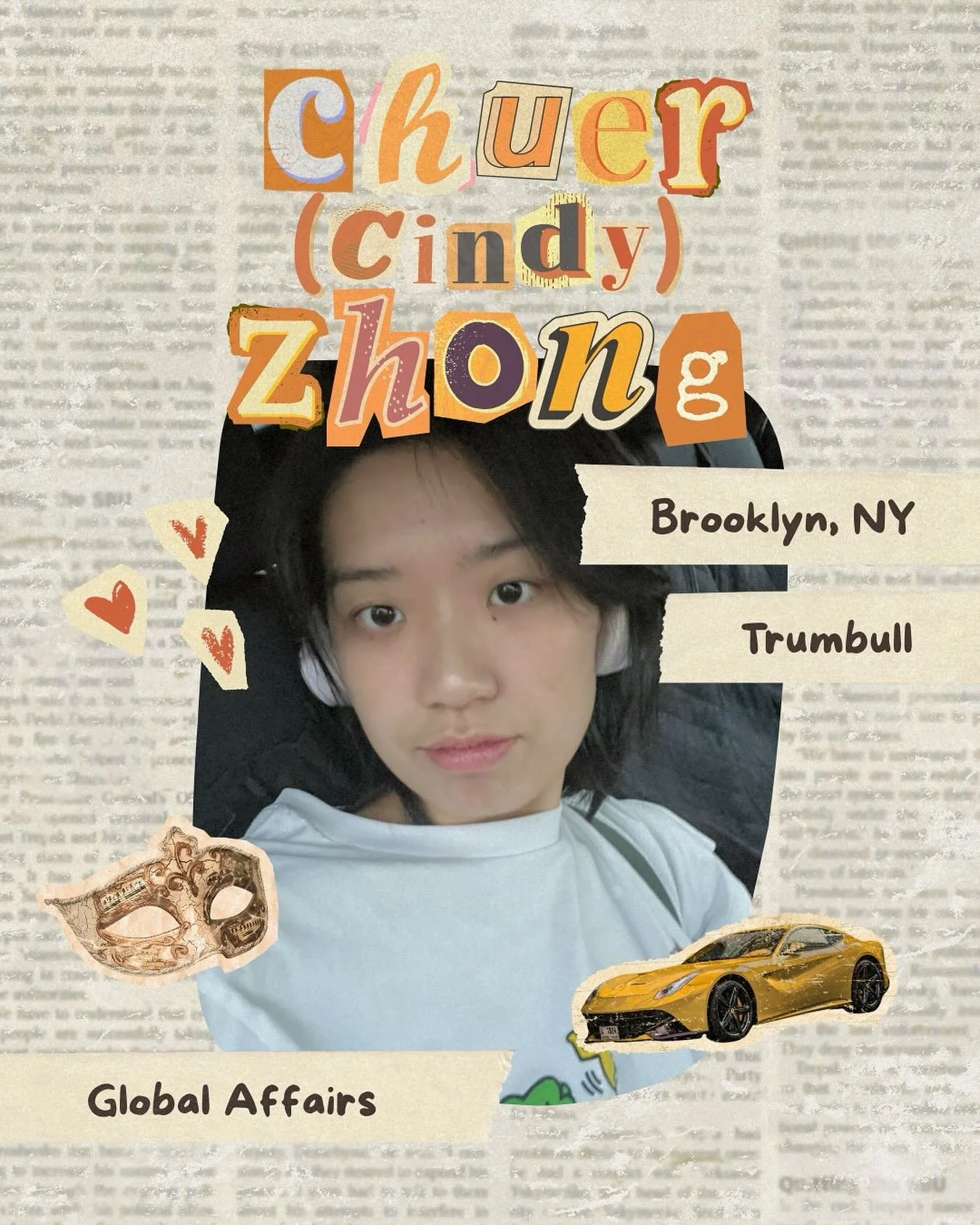 MEET OUR FIRST-YEAR LIAISONS!

Hey everyone! My name is Cindy, and I can&rsquo;t wait to plan fun events and meet you all this year! In my free time, I love writing plays, re-reading Dune, and watching F1 memes. Please reach out if you ever wanna gra