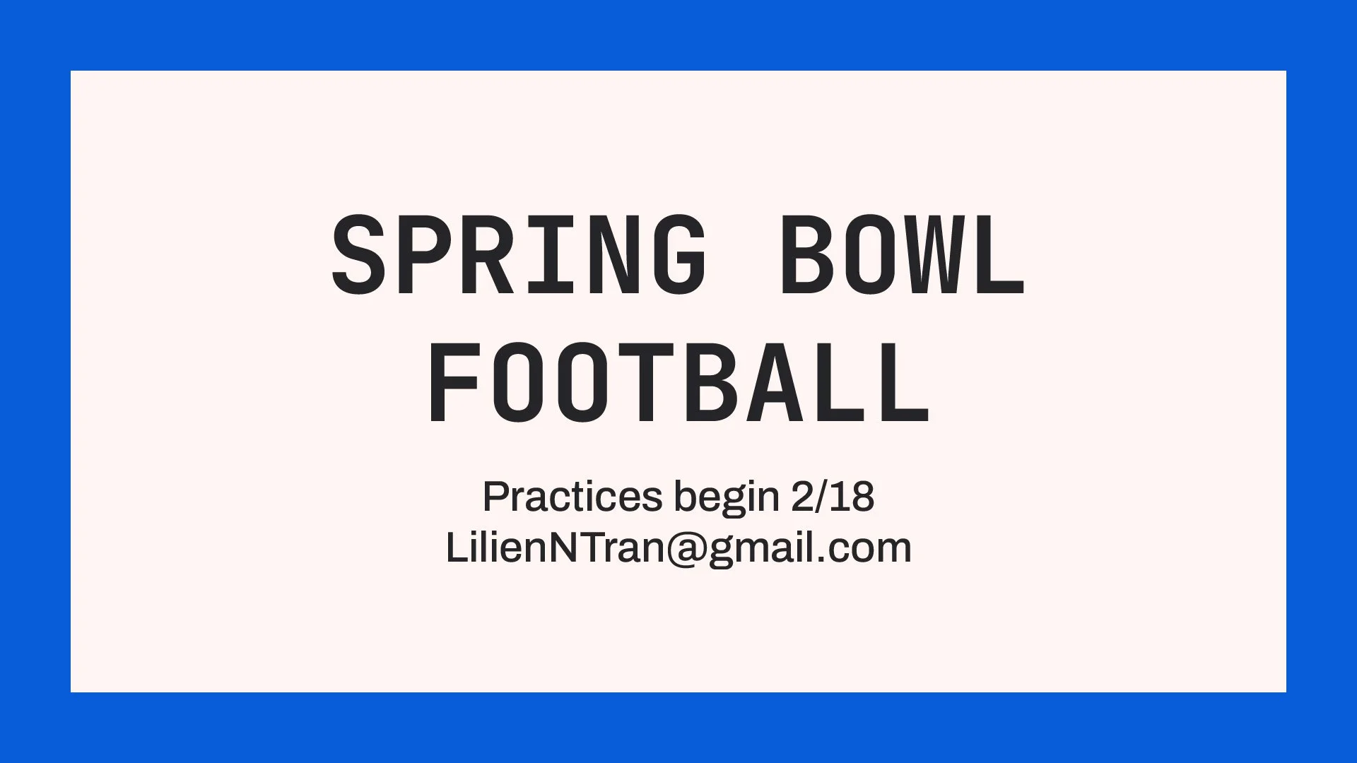 Spring Bowl Football