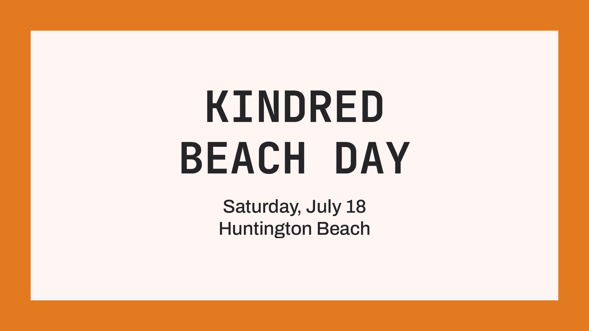Kindred Beach Day