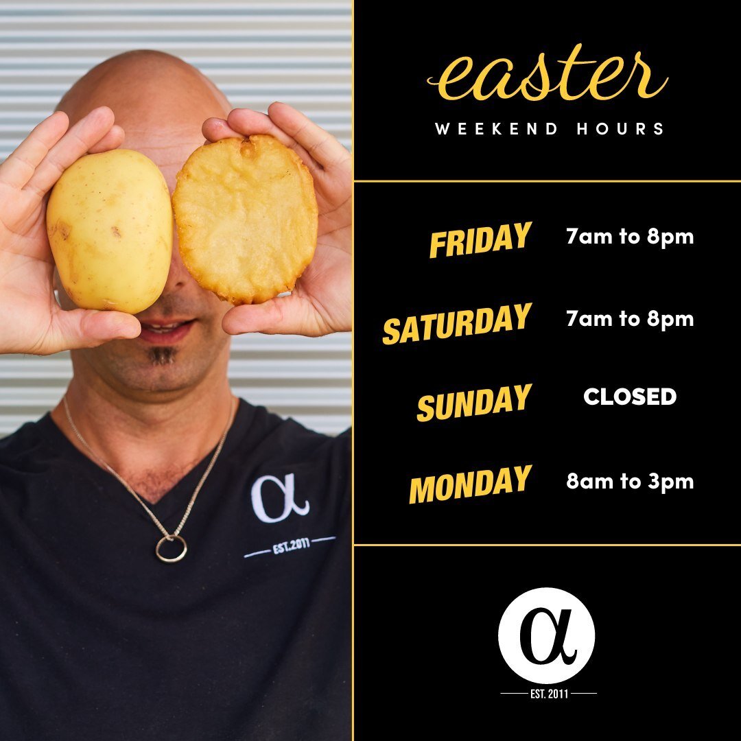 Easter is around the corner, and we're hatching special hours to make your celebrations even more egg-citing! Check out our Easter trading hours:

Friday: 7 am to 8 pm 
Saturday: 7 am to 8 pm
Sunday: Closed (Enjoy the day!) 
Monday: 8 am to 3 pm

Hop