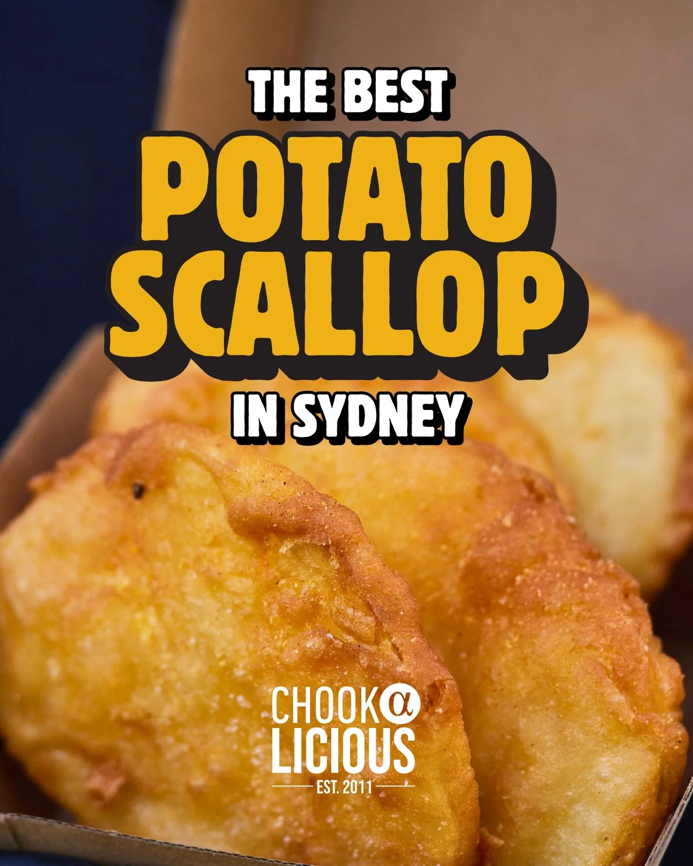 Golden. Crispy. Irresistible. 😋 The BEST potato scallop in Sydney! #ChookALicious #PotatoScallopPerfection #SydneyEats