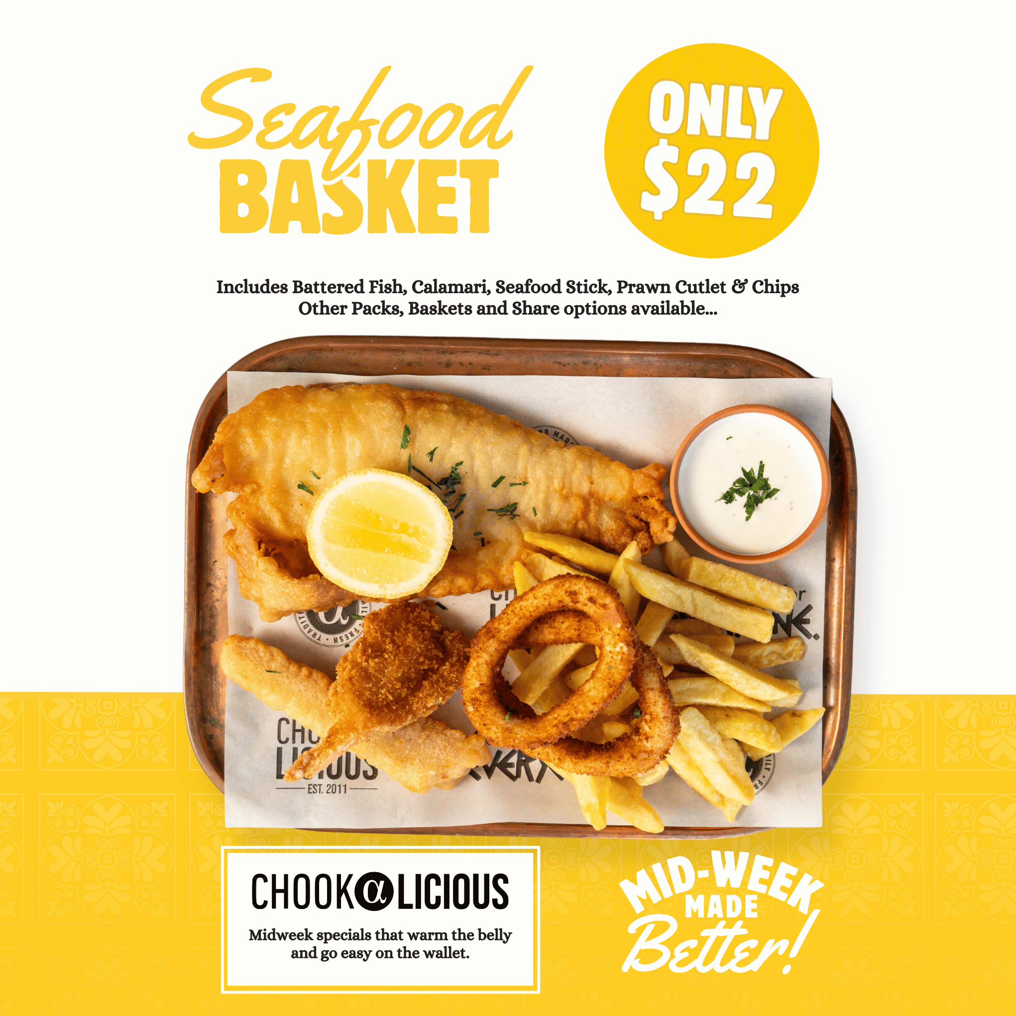 Mid-Week Seafood Basket – Only $22