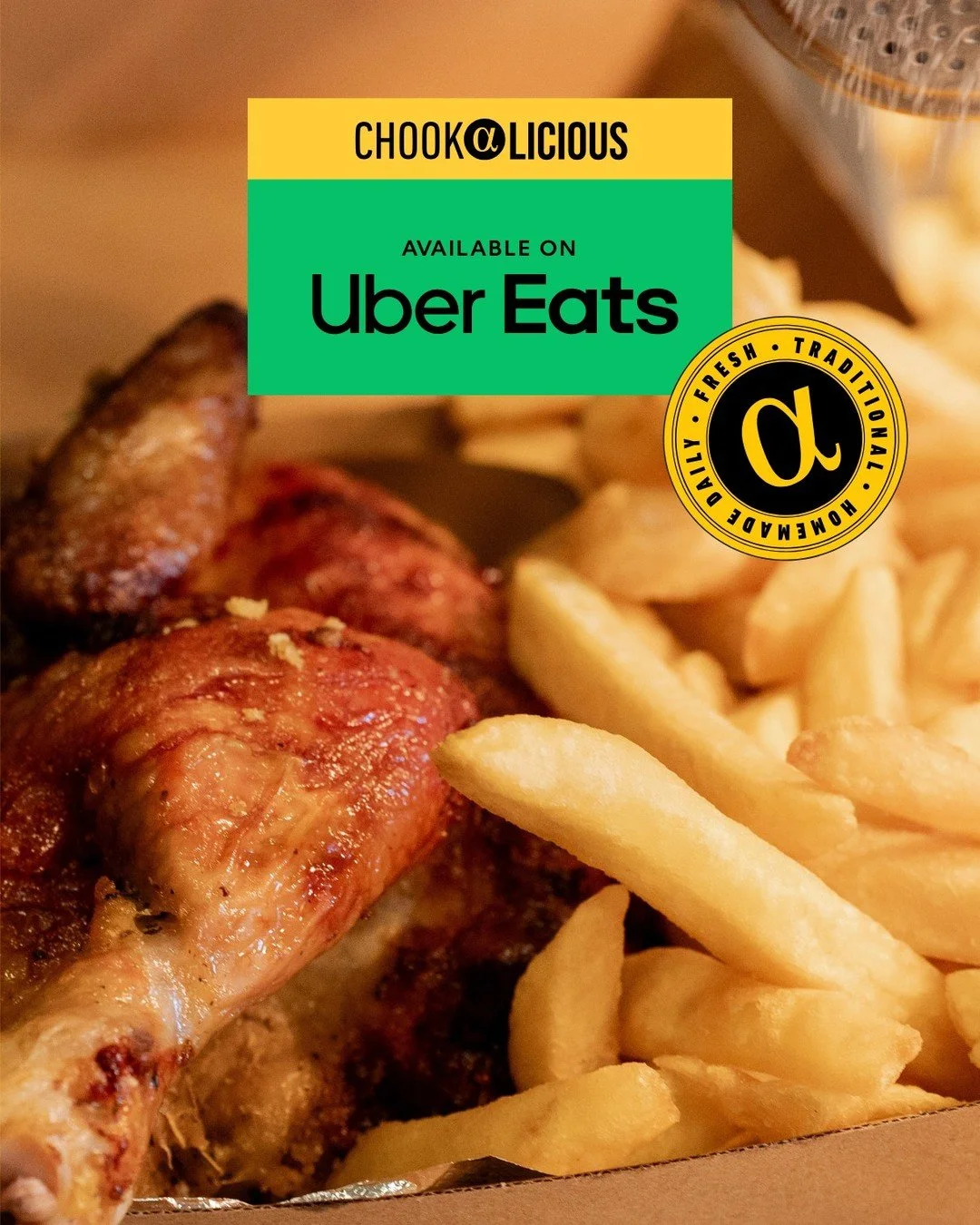Craving sorted without leaving the couch 😏🍗
Your Chookalicious favourites - juicy roast chicken and golden crispy chips - are just a few taps away on Uber Eats 🚀

#UberEats #DeliveryDoneRight #ChickenCravings #chookalicious