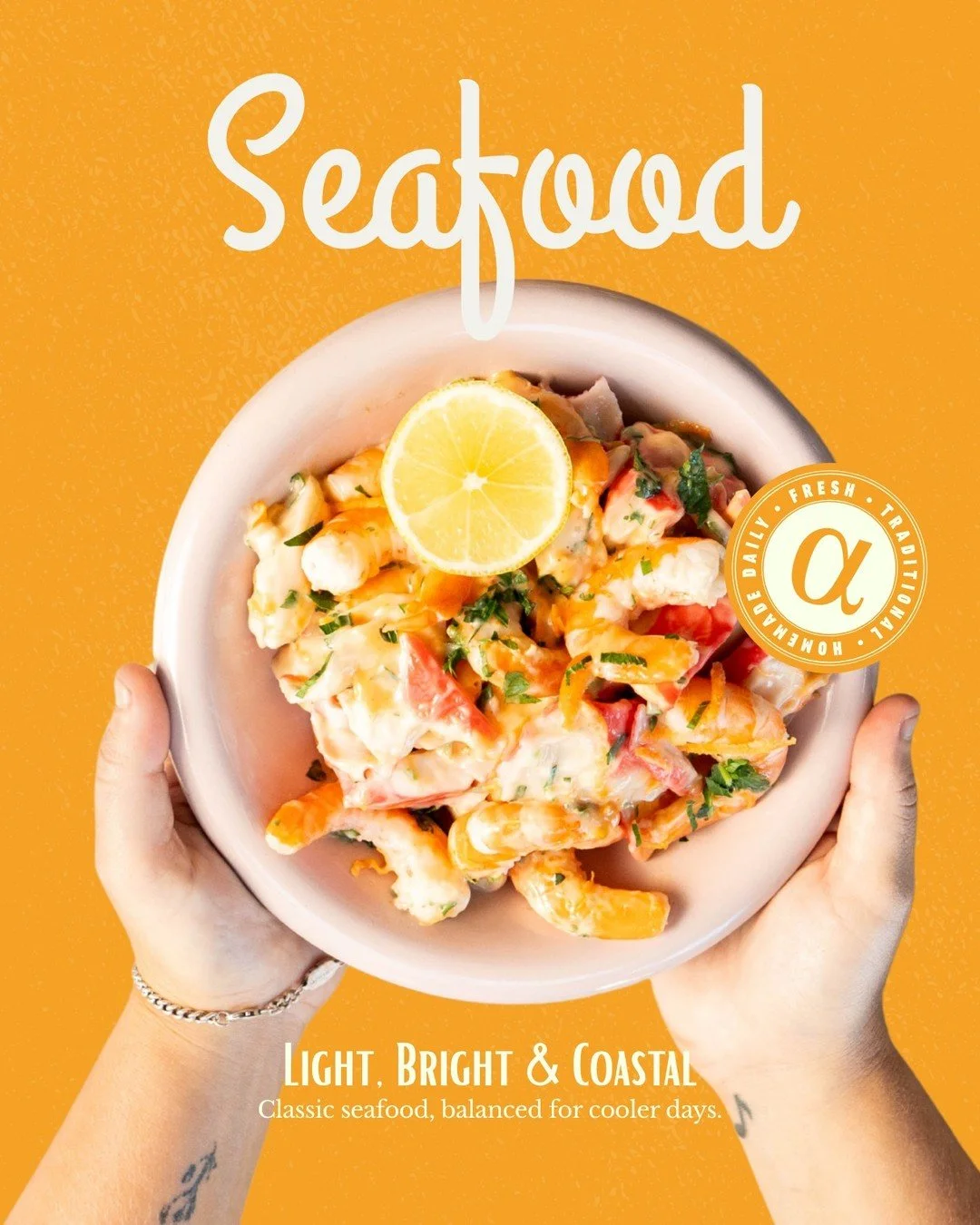 Seafood heaven in a bowl 🦐🦀
Plump prawns, crab sticks, and all the tasty goodness, tossed in our irresistible dressing 😍

#SeafoodLovers #SaladGoals #OceanFlavours #chookalicious