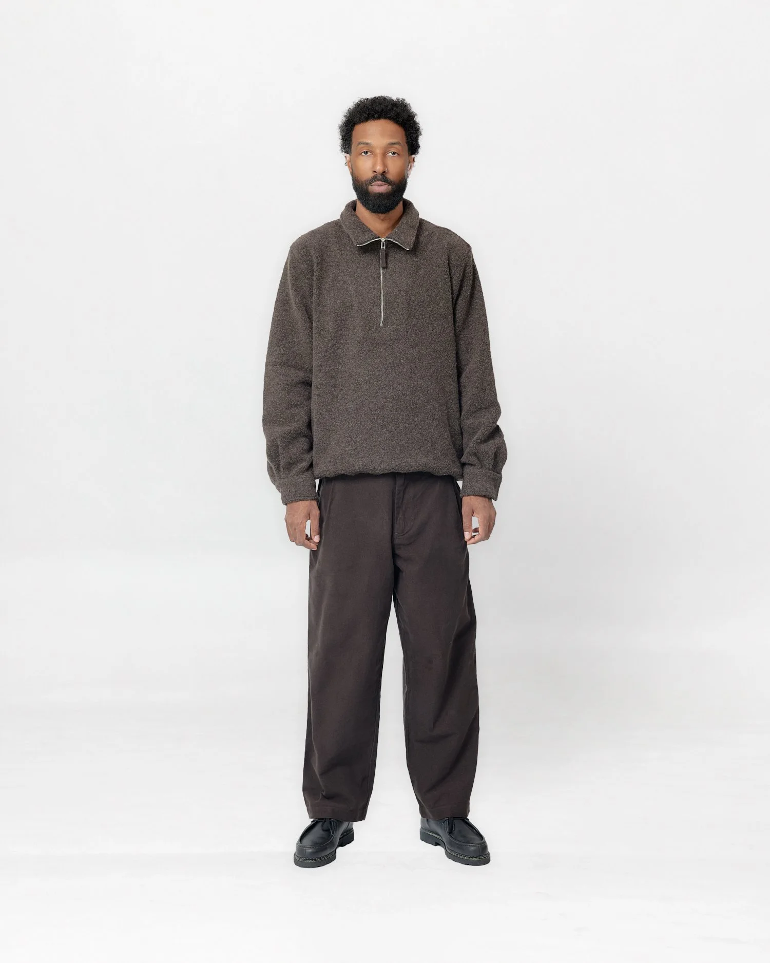 Traveler Half Zip Brown Front.jpg