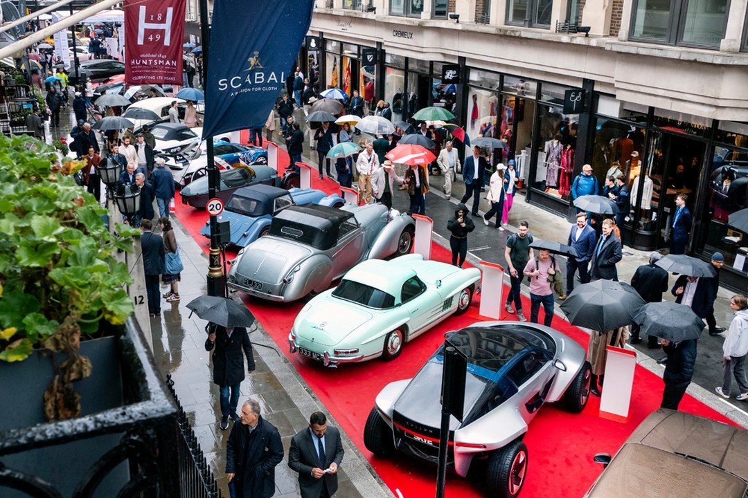 The first day of Concours on Savile Row took place at London's famed tailoring street. As a result, Londoners and visitors from all over the United Kingdom and the rest of the globe turned out to see the event.

There was a display of more than fifty