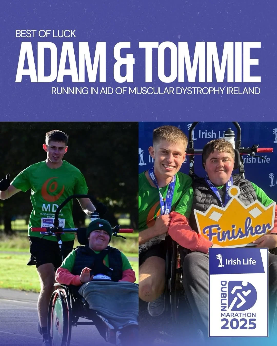 [Instagram] Brothers Adam &amp; Tommie Running together in aid of MDI