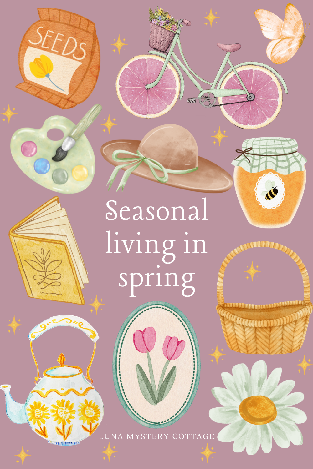 Seasonal living in spring illustration