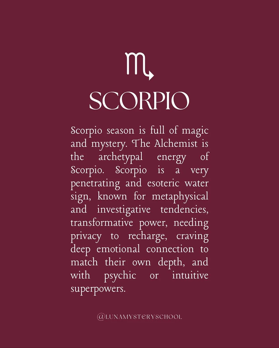 🌞🪞🐦&zwj;🔥 Embrace the mystery and magic of Scorpio energy as we move through the final week of Scorpio Season for 2025.

#lunamysteryschool #astrology #zodiacsigns #mystery #scorpioseason